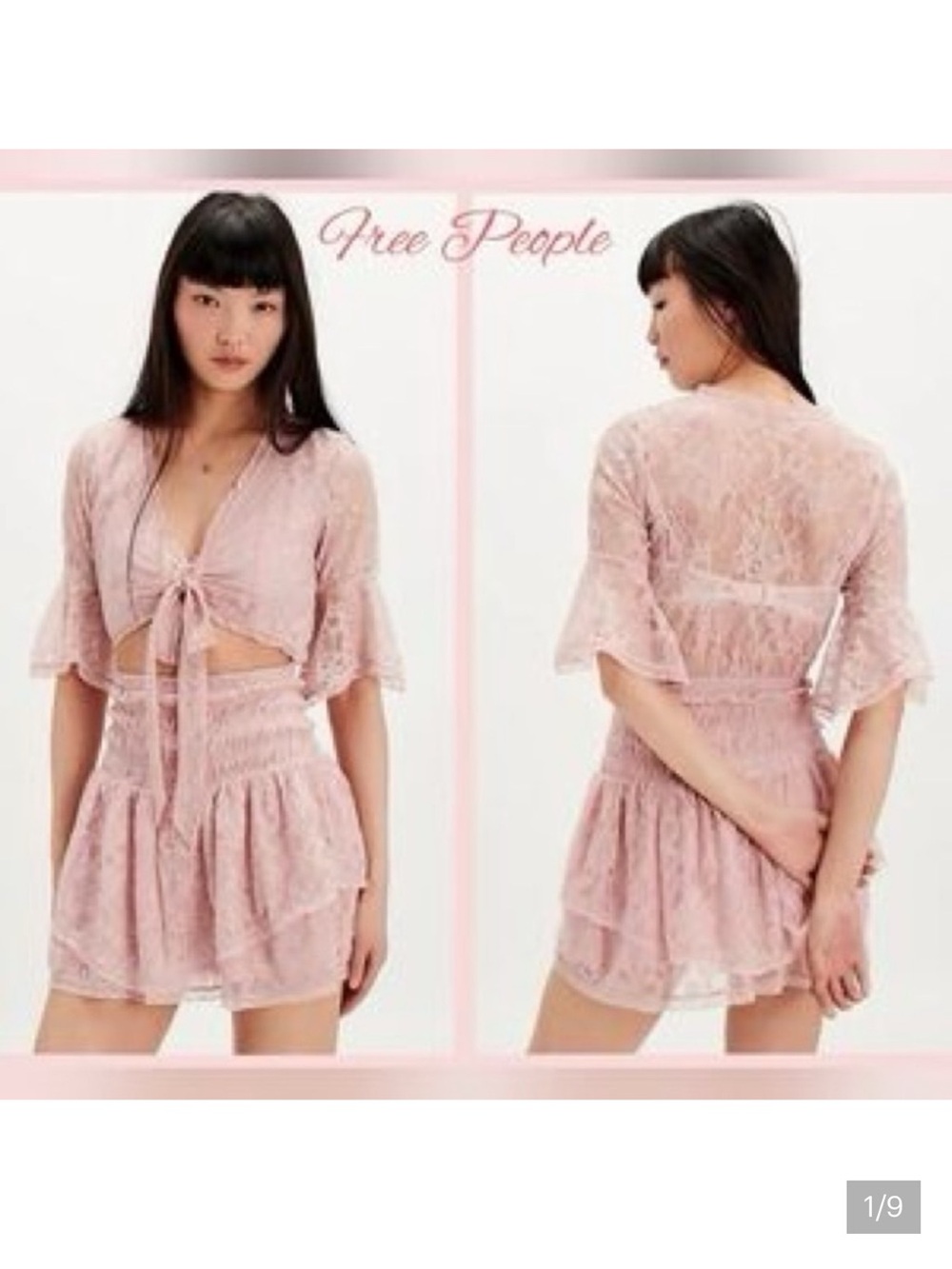 Free People Lala Lace Mini Dress Size L